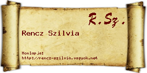 Rencz Szilvia névjegykártya